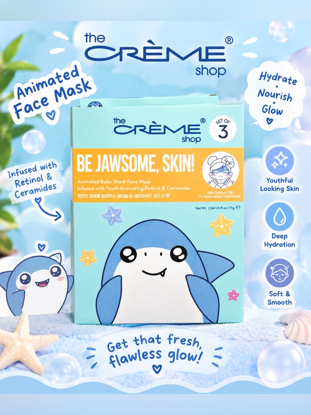 The Crème Shop Be Jawsome, Skin! Animated Baby Shark Face Mask